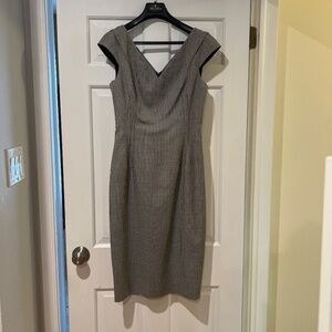Michael Kors  houndstooth cap sleeve fitted dress